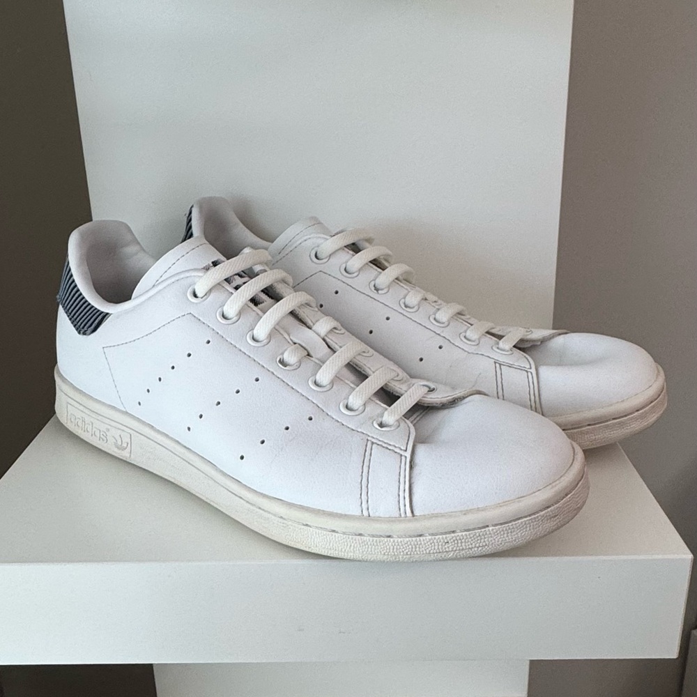 adidas White Men's Sneakers with Black Accents